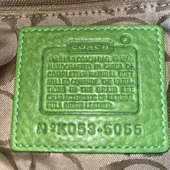 Coach Spring Green Leather Satchel Bag - Picture 10 of 13